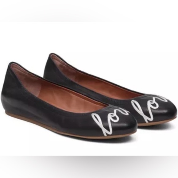 NIB [Ellen Degeneres] EG: 'Love' Langlee Ballet Flats in Black Big Girls Sz 4.5 - Picture 2 of 11